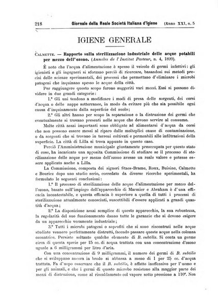 Giornale della Società italiana d'igiene