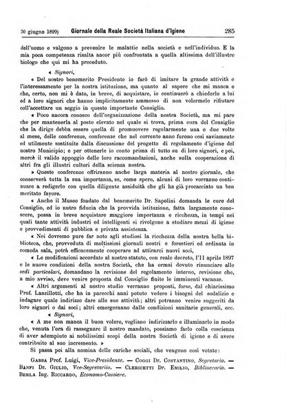 Giornale della Società italiana d'igiene