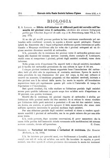 Giornale della Società italiana d'igiene