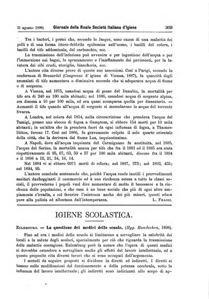 Giornale della Società italiana d'igiene