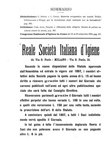 Giornale della Società italiana d'igiene