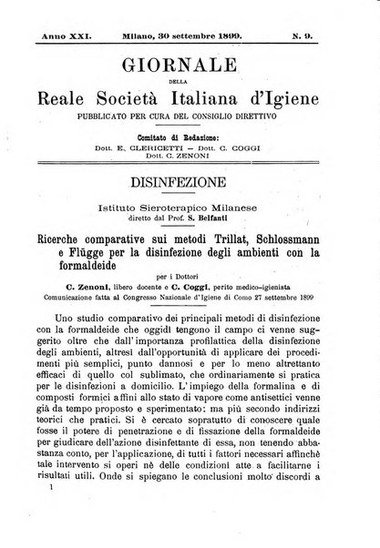 Giornale della Società italiana d'igiene