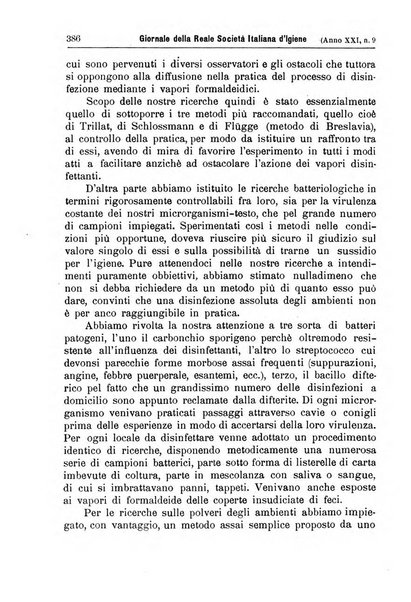 Giornale della Società italiana d'igiene