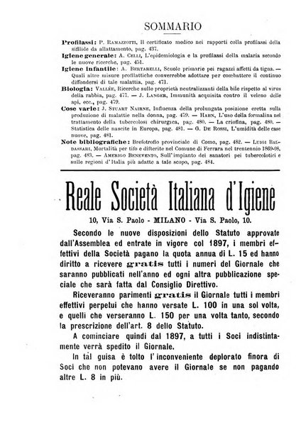 Giornale della Società italiana d'igiene