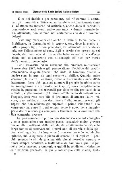 Giornale della Società italiana d'igiene