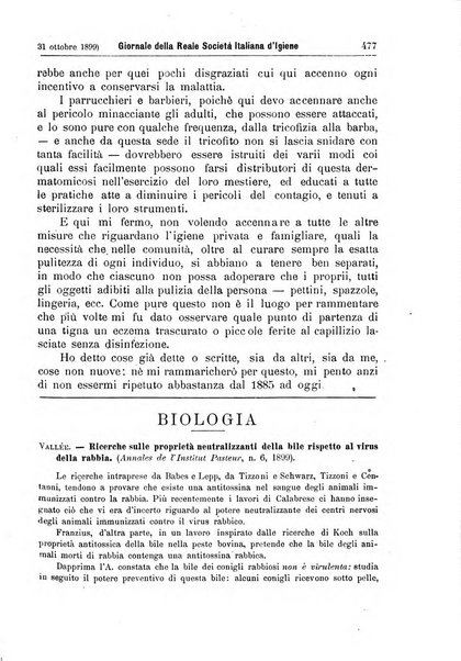 Giornale della Società italiana d'igiene