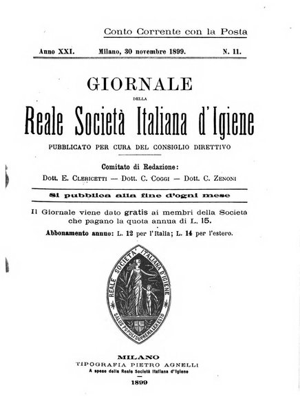 Giornale della Società italiana d'igiene