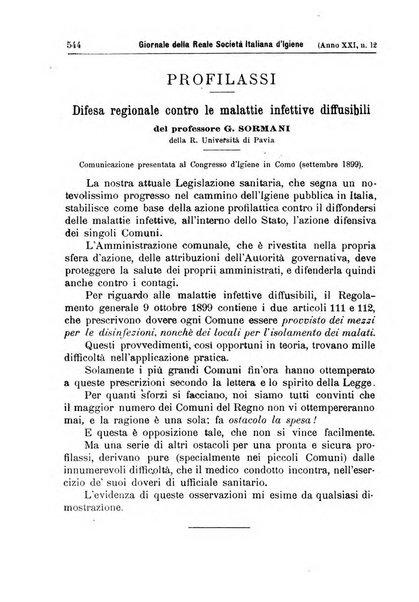 Giornale della Società italiana d'igiene