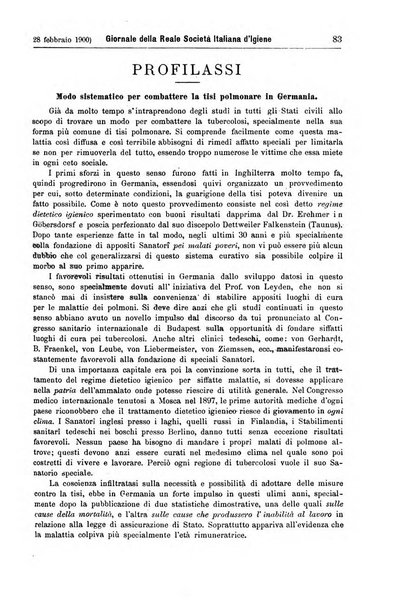 Giornale della Società italiana d'igiene