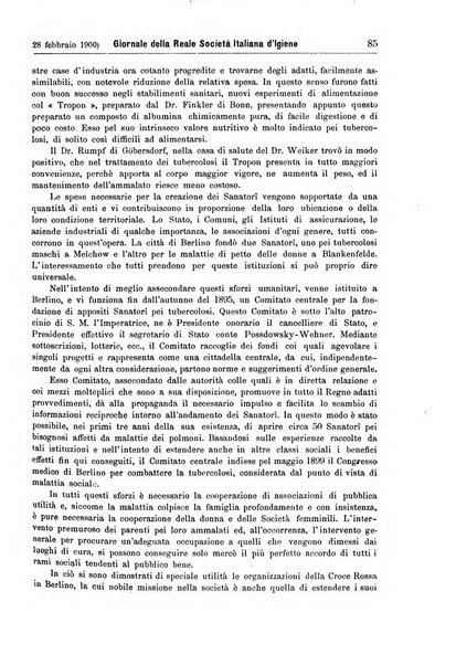 Giornale della Società italiana d'igiene