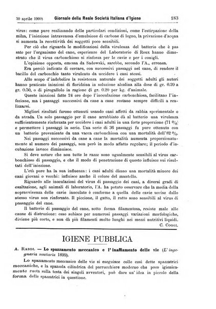 Giornale della Società italiana d'igiene