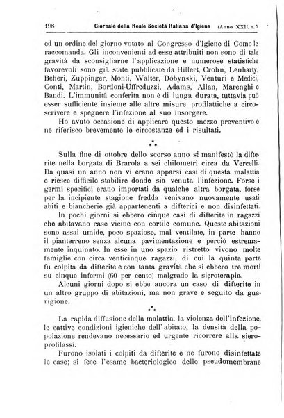 Giornale della Società italiana d'igiene