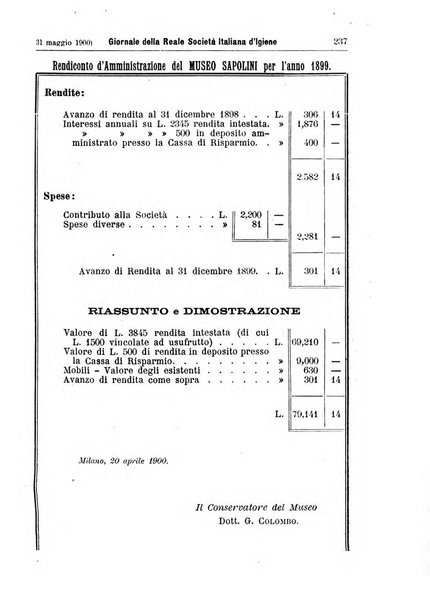 Giornale della Società italiana d'igiene