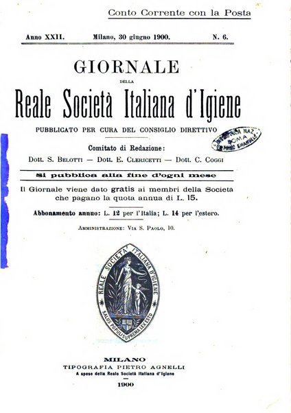 Giornale della Società italiana d'igiene