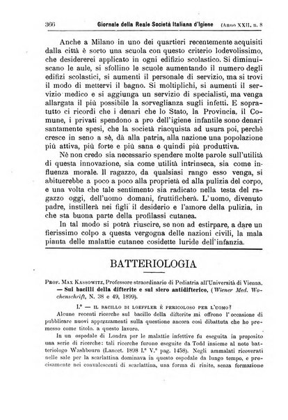 Giornale della Società italiana d'igiene