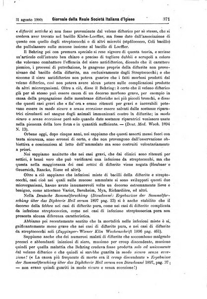 Giornale della Società italiana d'igiene