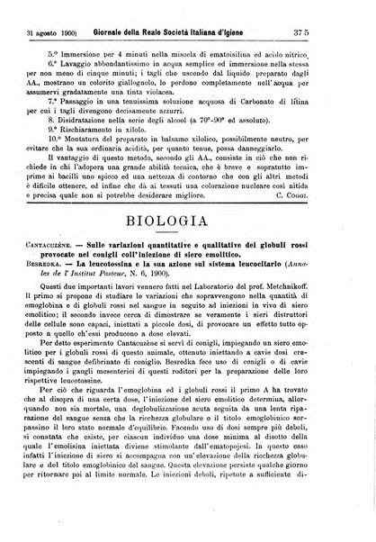 Giornale della Società italiana d'igiene