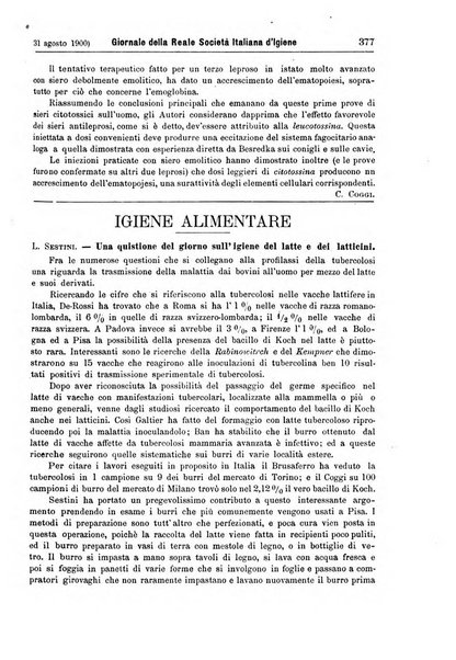 Giornale della Società italiana d'igiene