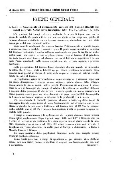 Giornale della Società italiana d'igiene