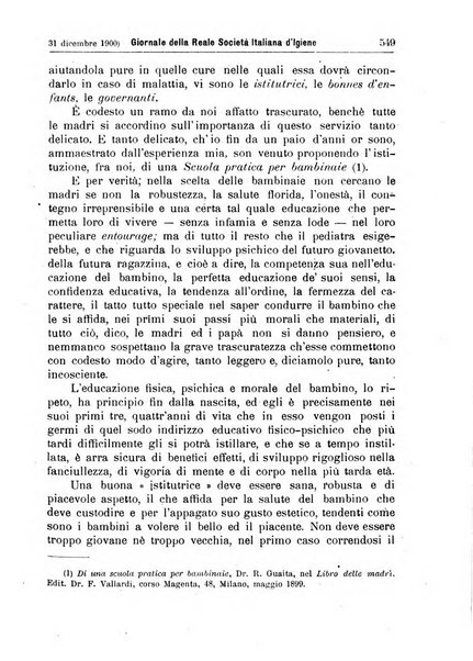 Giornale della Società italiana d'igiene