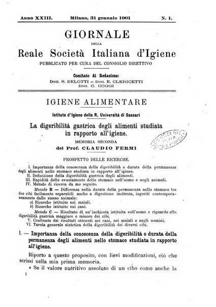 Giornale della Società italiana d'igiene