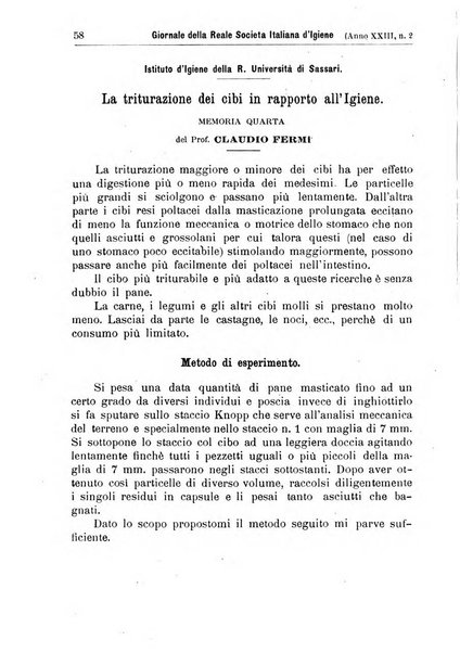 Giornale della Società italiana d'igiene