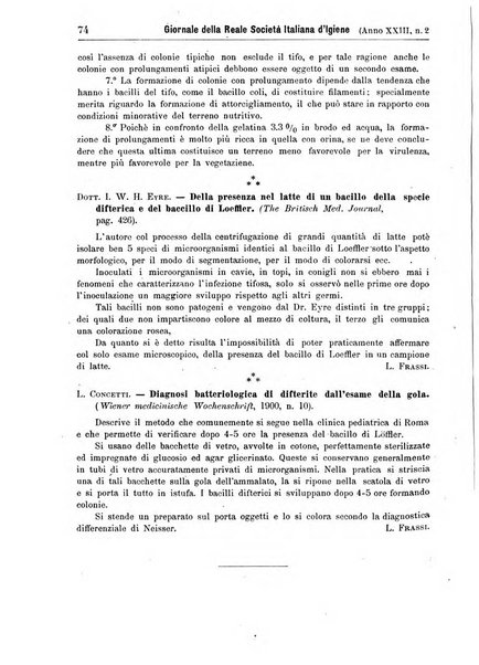 Giornale della Società italiana d'igiene