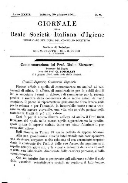 Giornale della Società italiana d'igiene