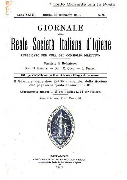 Giornale della Società italiana d'igiene