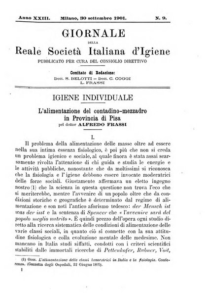 Giornale della Società italiana d'igiene