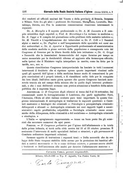 Giornale della Società italiana d'igiene