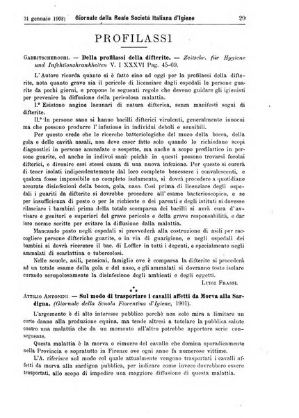 Giornale della Società italiana d'igiene