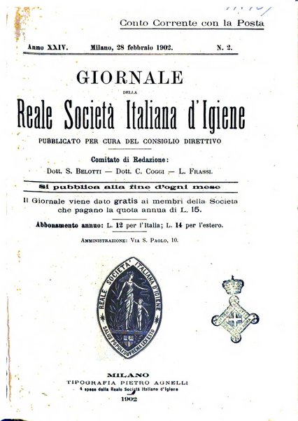 Giornale della Società italiana d'igiene