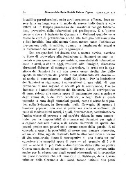 Giornale della Società italiana d'igiene