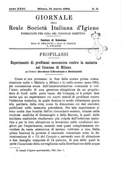 Giornale della Società italiana d'igiene