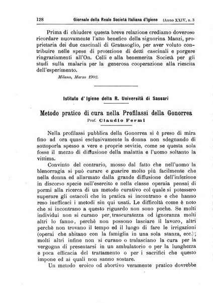 Giornale della Società italiana d'igiene