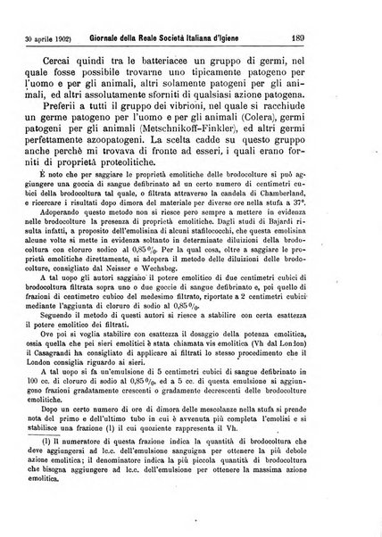 Giornale della Società italiana d'igiene