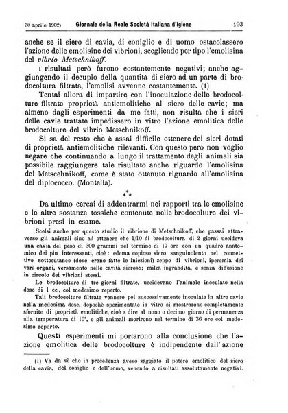 Giornale della Società italiana d'igiene