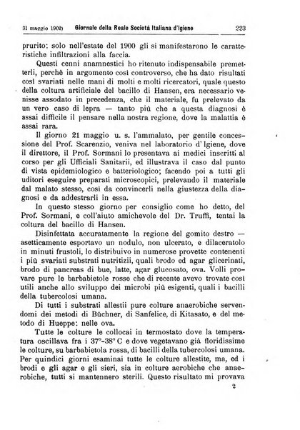 Giornale della Società italiana d'igiene