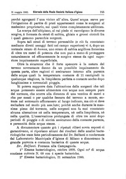 Giornale della Società italiana d'igiene