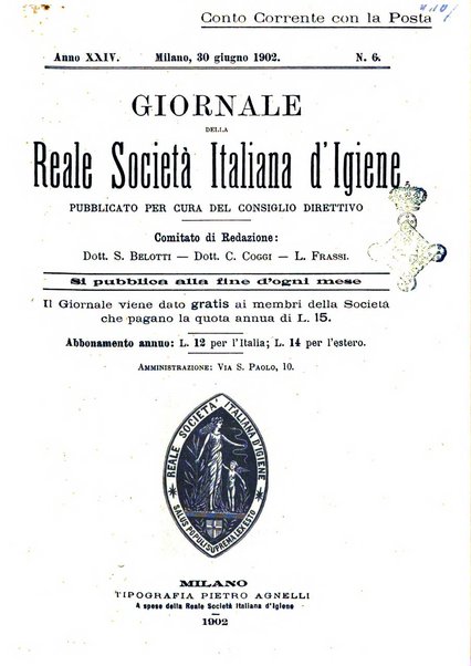 Giornale della Società italiana d'igiene