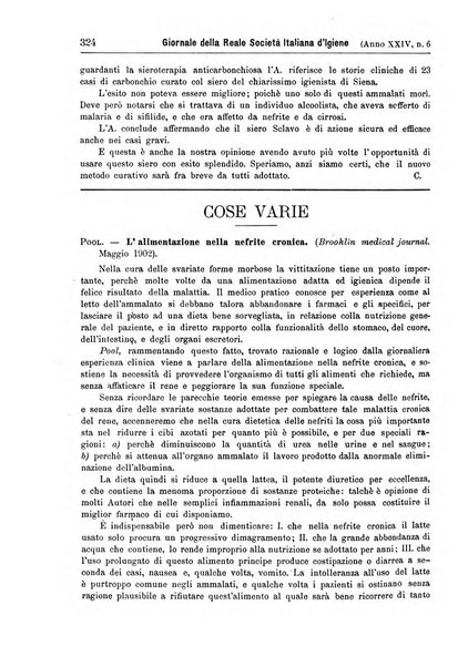 Giornale della Società italiana d'igiene