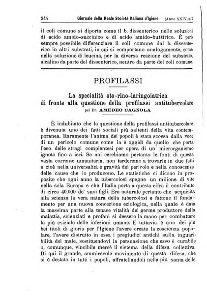 Giornale della Società italiana d'igiene