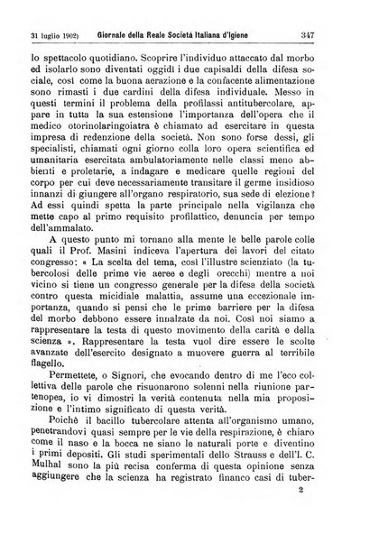 Giornale della Società italiana d'igiene