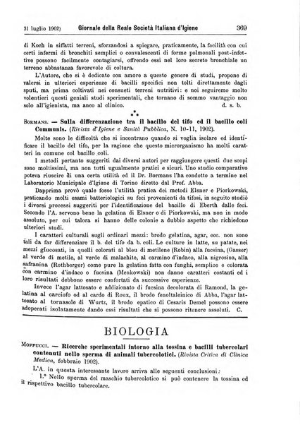 Giornale della Società italiana d'igiene