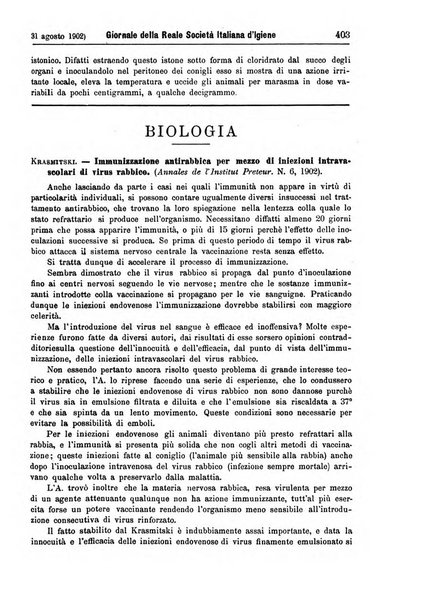 Giornale della Società italiana d'igiene