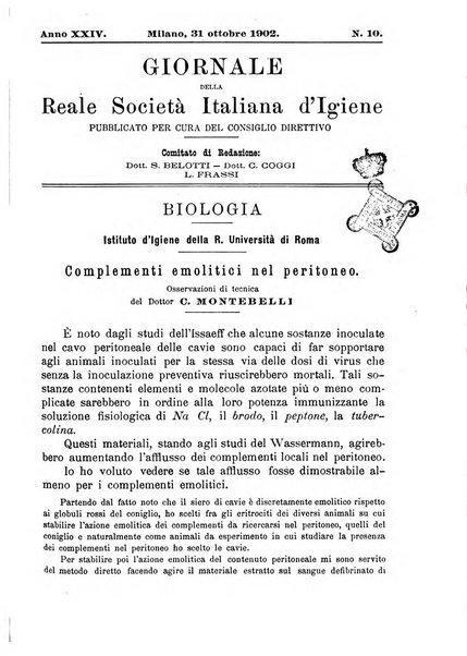 Giornale della Società italiana d'igiene