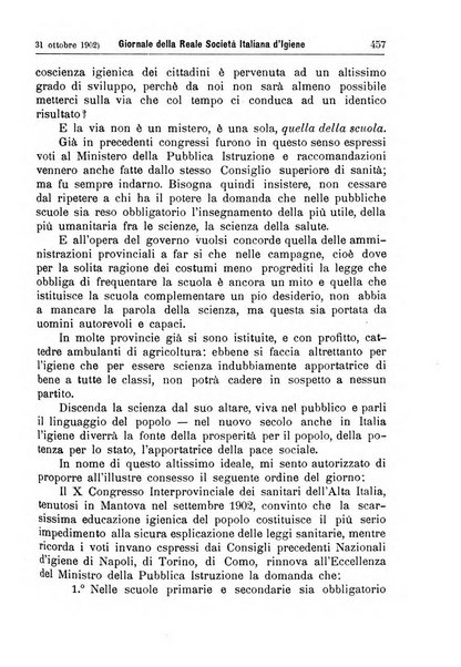 Giornale della Società italiana d'igiene