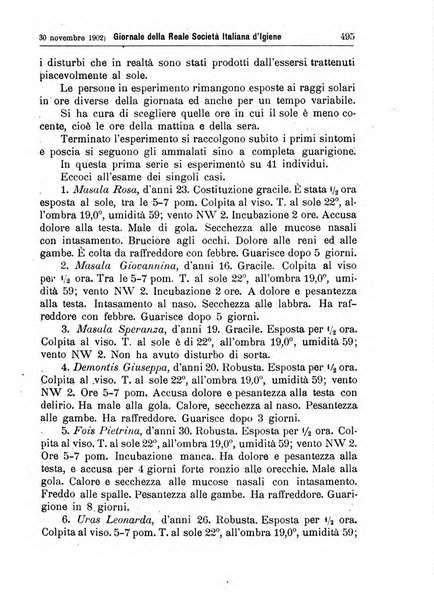 Giornale della Società italiana d'igiene