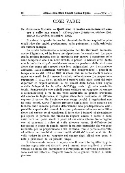 Giornale della Società italiana d'igiene